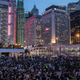Secondary school students take part in a an anti- government student rally on August 22, 2019 in Hong Kong, China. The students gathered to support the ongoing protest movement and discussed the planned September student strike.